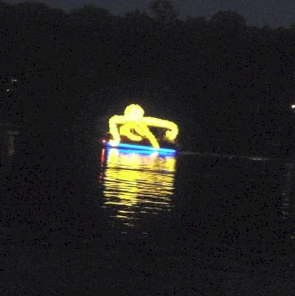 Octopus decorated boat.